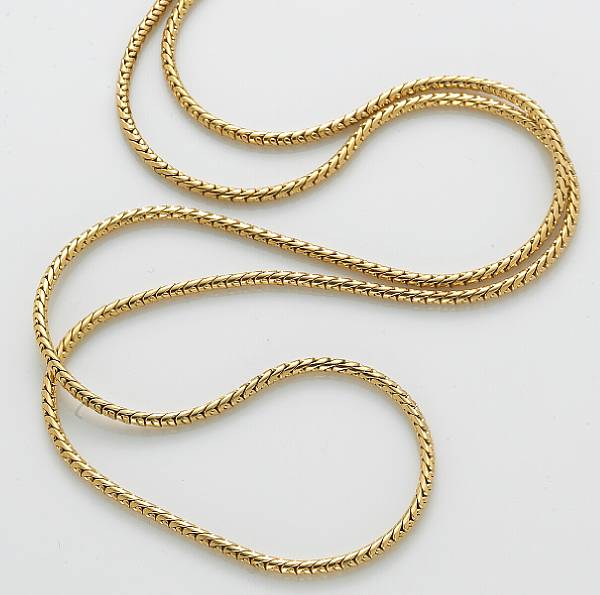 Appraisal: An k gold barrel chain necklace weighing approximately g length