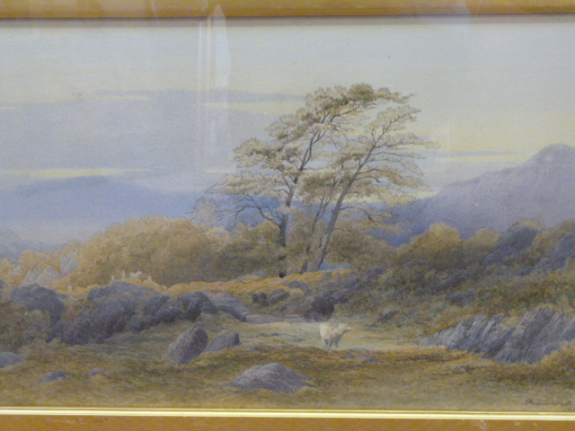 Appraisal: FRANCES M KEYS th Century Hill Landscape with Sheep watercolour