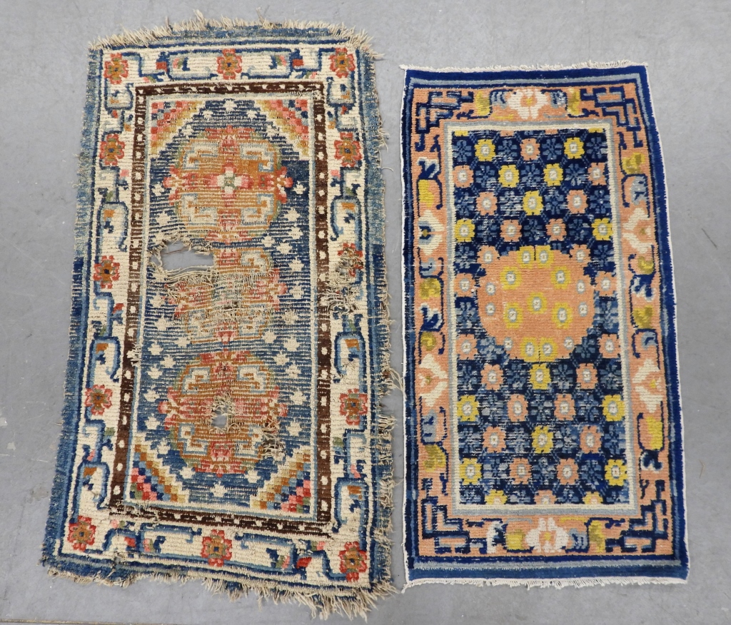 Appraisal: PR TIBETAN RUGS Tibet th CenturyIncludes a navy blue blue