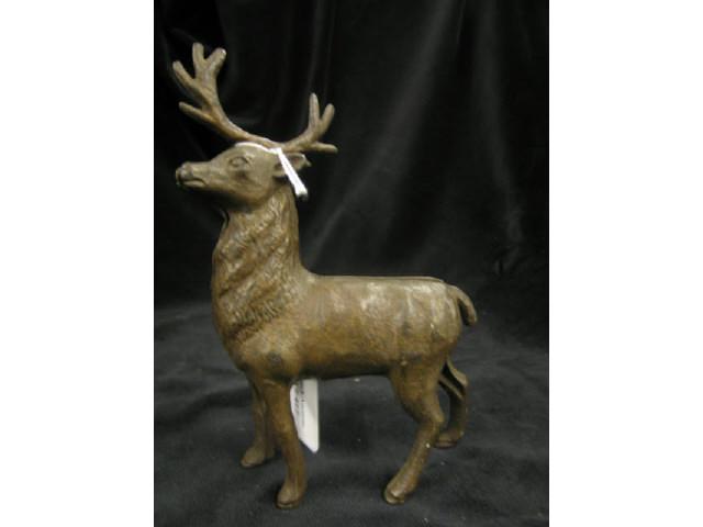 Appraisal: Victorian Cast Iron Figural Stag Still Bank all original