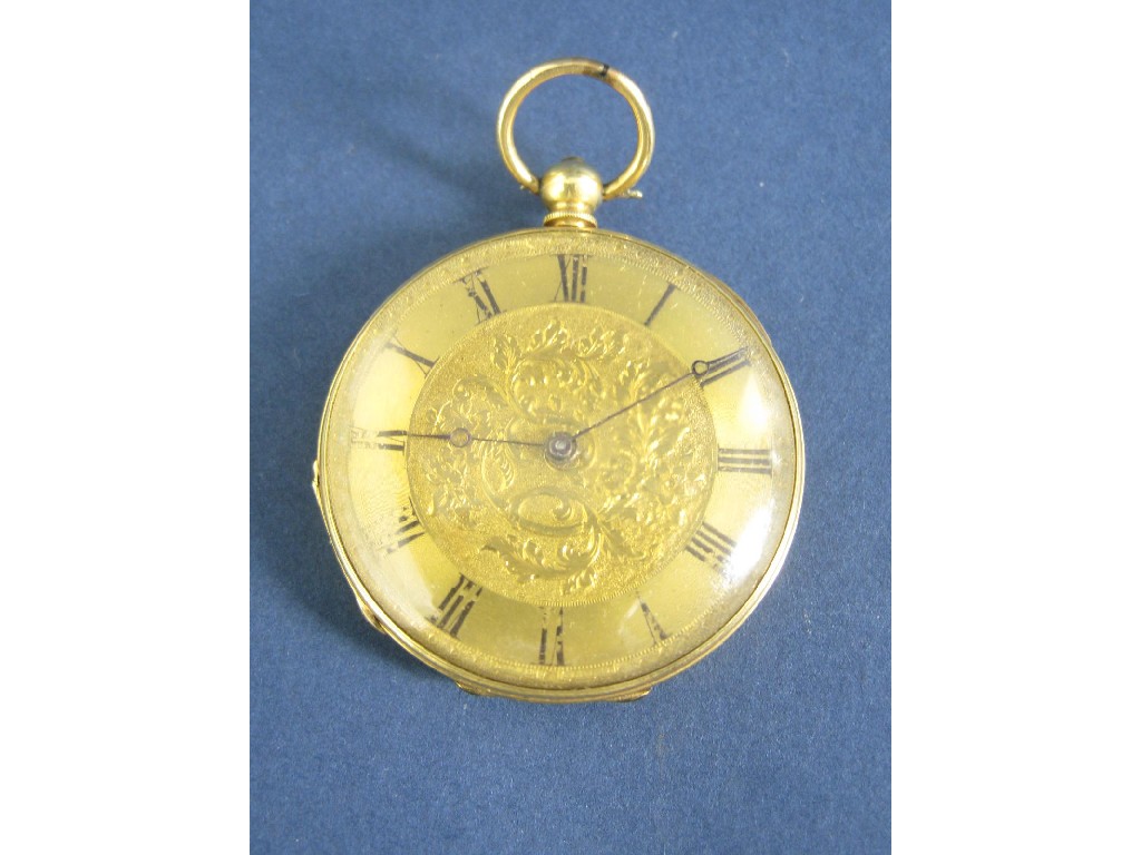 Appraisal: A late th Century k gold cased Fob Watch with