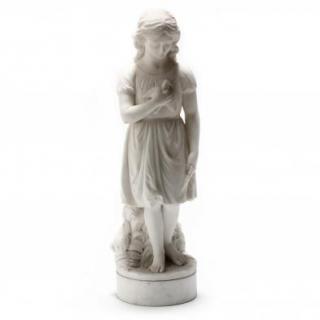 Appraisal: Robert Physick English ca marble depicting a young woman holding