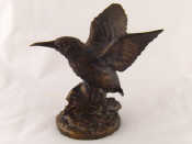 Appraisal: A bronzed metal model of a kingfisher ht cm