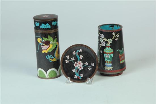 Appraisal: THREE PIECES OF CLOISONNE China early th century All have