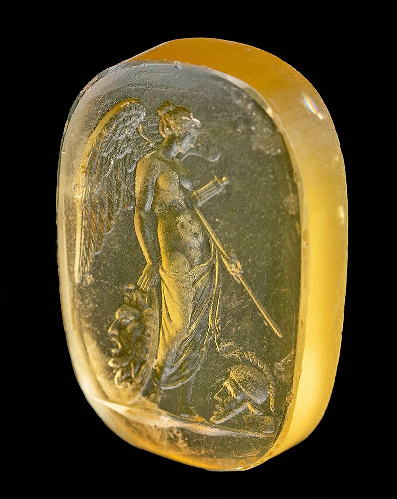 Appraisal: th C Neoclassical Glass Intaglio - Nike Victoria Europe Neoclassical