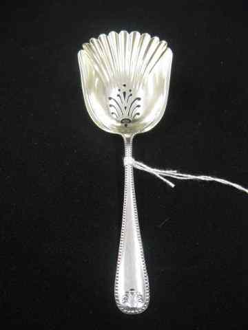 Appraisal: Victorian Sterling Silver Cracker Scoop fancy pierced scalloped gold wash