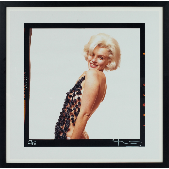 Appraisal: Bert Stern American b ''Marilyn Monroe Nude with Chenille Scarf