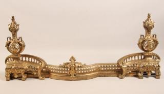 Appraisal: FRENCH GILT BRONZE CHENET FRENCH GILT BRONZE CHENET LATE TH