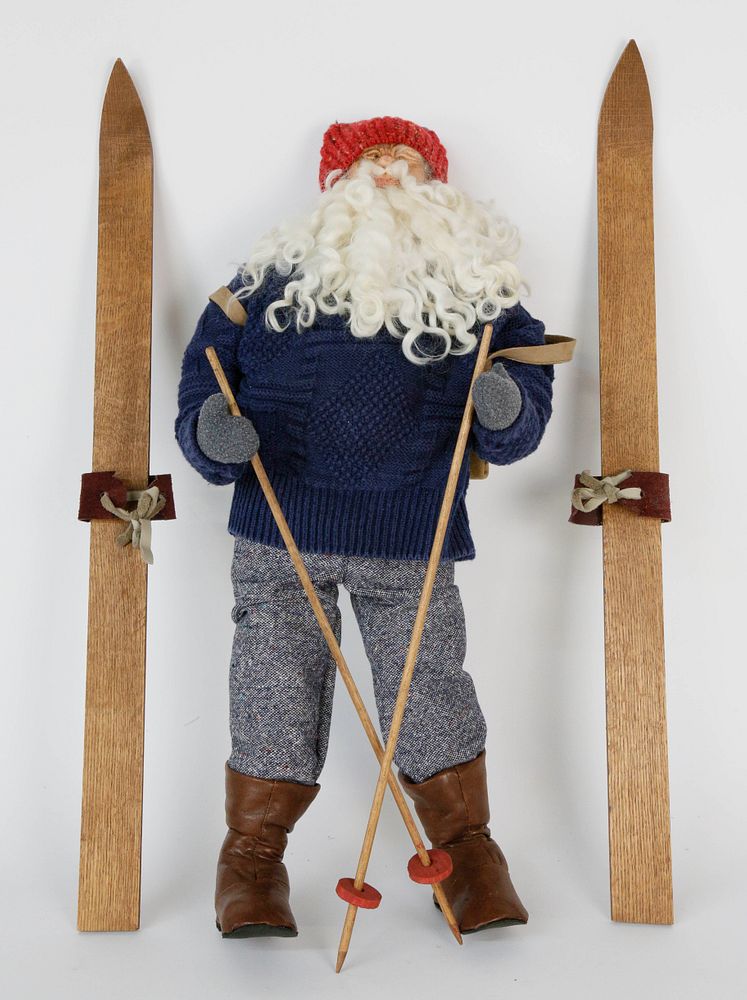 Appraisal: Vintage Handmade Limited-Edition Skiing Santa Claus Christmas Figure Vintage Handmade