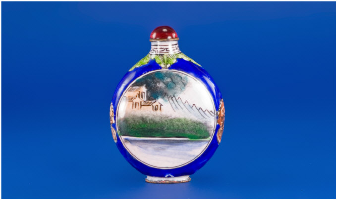 Appraisal: Enamelled Bottle The Front Showing An Image Of A Nude