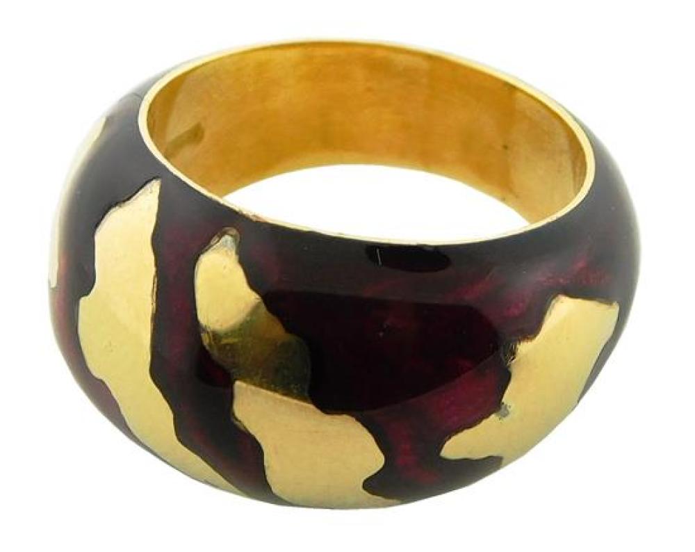 Appraisal: JEWELRY K Fidia Gioielli enamel ring one stamped K yellow