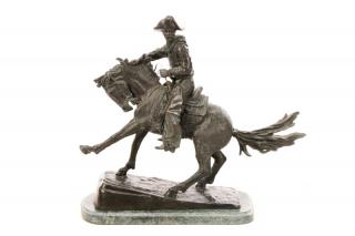 Appraisal: After Remington Cowboy Bronze Sculpture After Frederic Sackrider Remington American