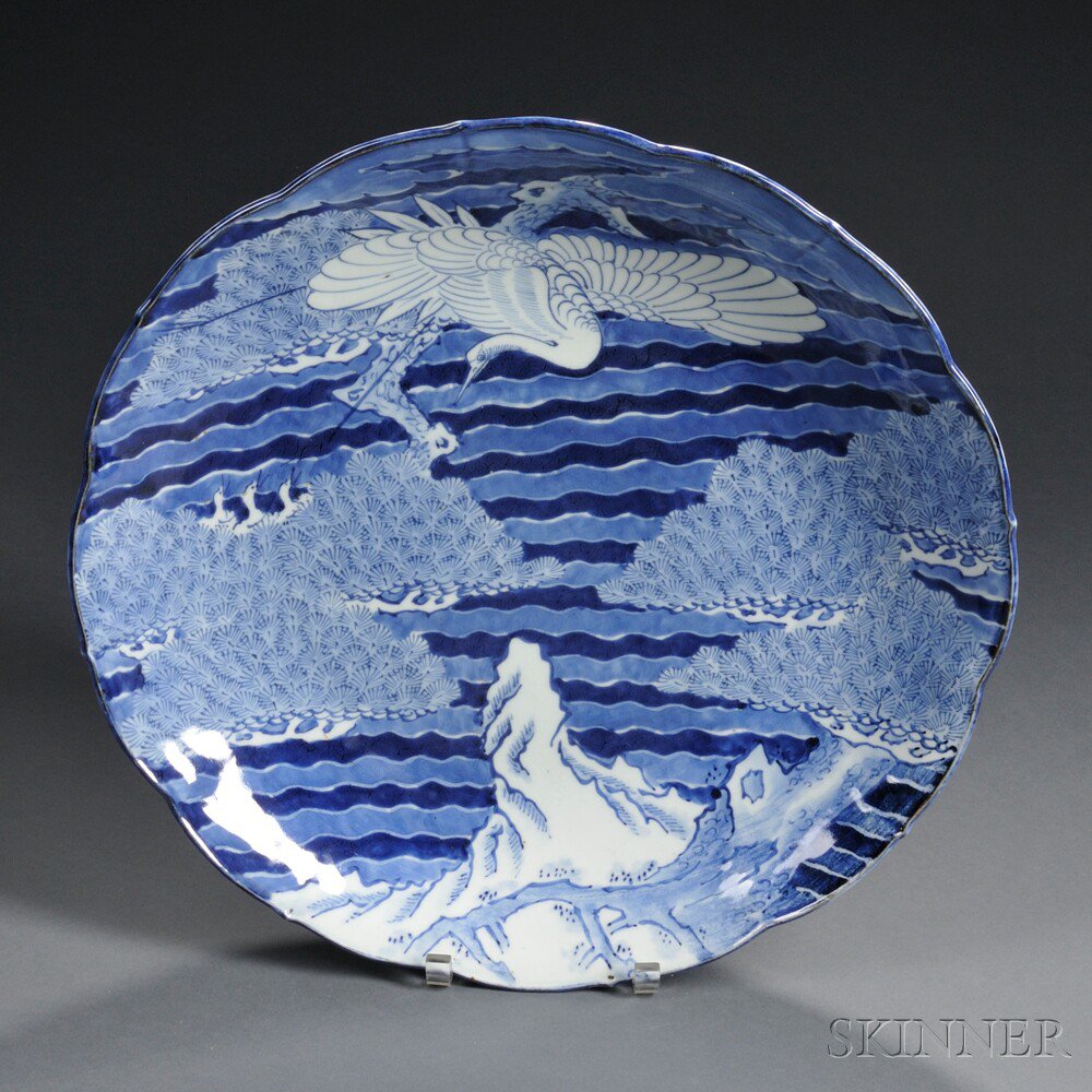 Appraisal: Blue and White Charger Japan th century with a foliate