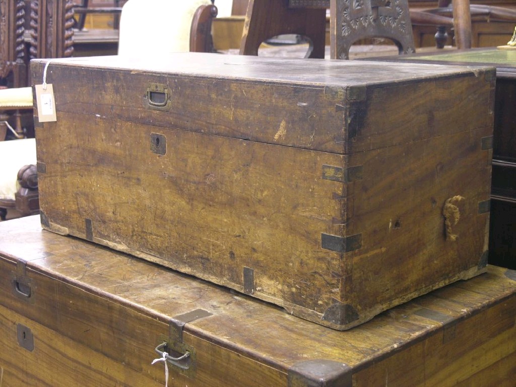 Appraisal: A small brass mounted cedar trunk ft in