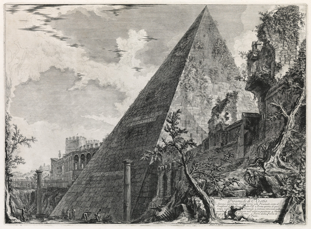 Appraisal: GIOVANNI B PIRANESI Piramide di C Cestio Etching x mm