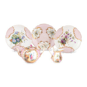 Appraisal: Continental Porcelain Luncheon Plates and Tea Service Including Meissen Continental