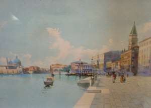 Appraisal: H Biondetti Italian early th century- View near the Piazzetta