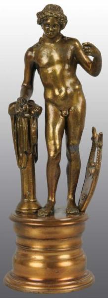 Appraisal: Brass Plated Nude Male Statue of David Description Marked Fouderi