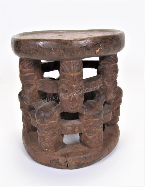 Appraisal: African Wood Carved Stool carved from a single piece of