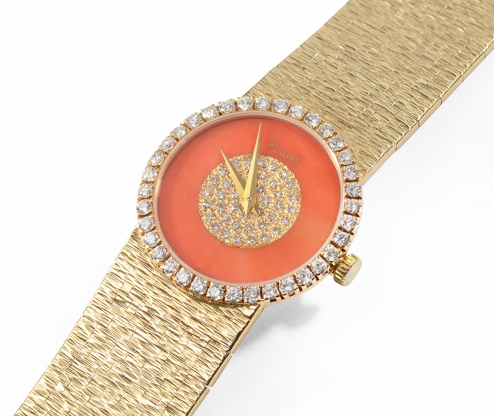 Appraisal: PIAGET GOLD DIAMOND LADIES DRESS WATCH K yellow gold Piaget