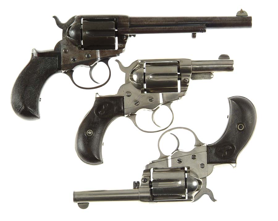 Appraisal: LOT OF THREE COLT MODEL DA REVOLVERS Sheriff's Model Cal