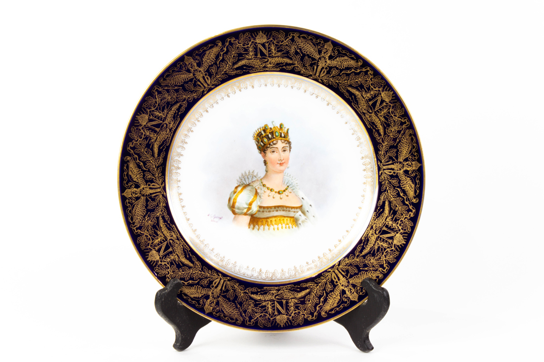 Appraisal: SEVRES STYLE PORCELAIN PORTRAIT PLATE OF EMPRESS JOSEPHINE Sevres style