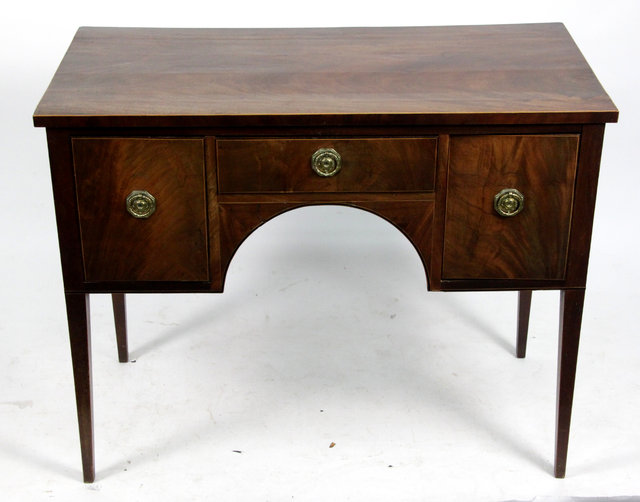 Appraisal: A George III mahogany side table the box strung top