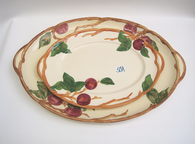 Appraisal: TWO FRANCISCAN PORCELAIN SERVING PLATTERS in the Apple pattern Lengths