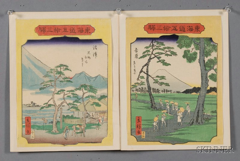 Appraisal: Shigenobu Yanagawa twelve prints all from a chuban Tokaido series