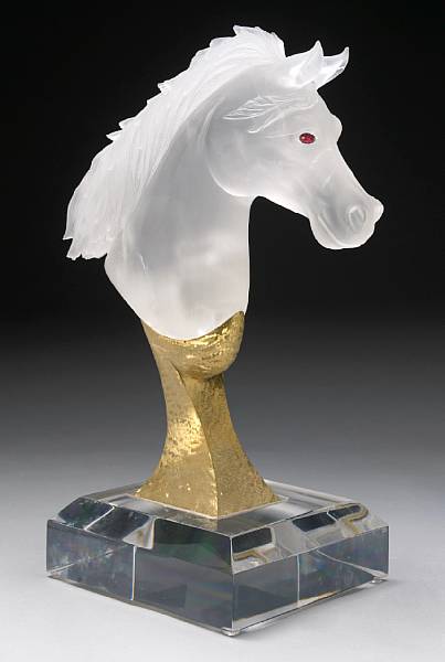 Appraisal: Rock Crystal Carving of a Horsehead By Peter Mueller A