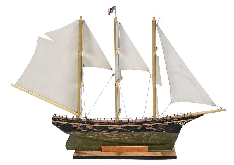 Appraisal: Large Paint Decorated Clipper Ship Model American th L S