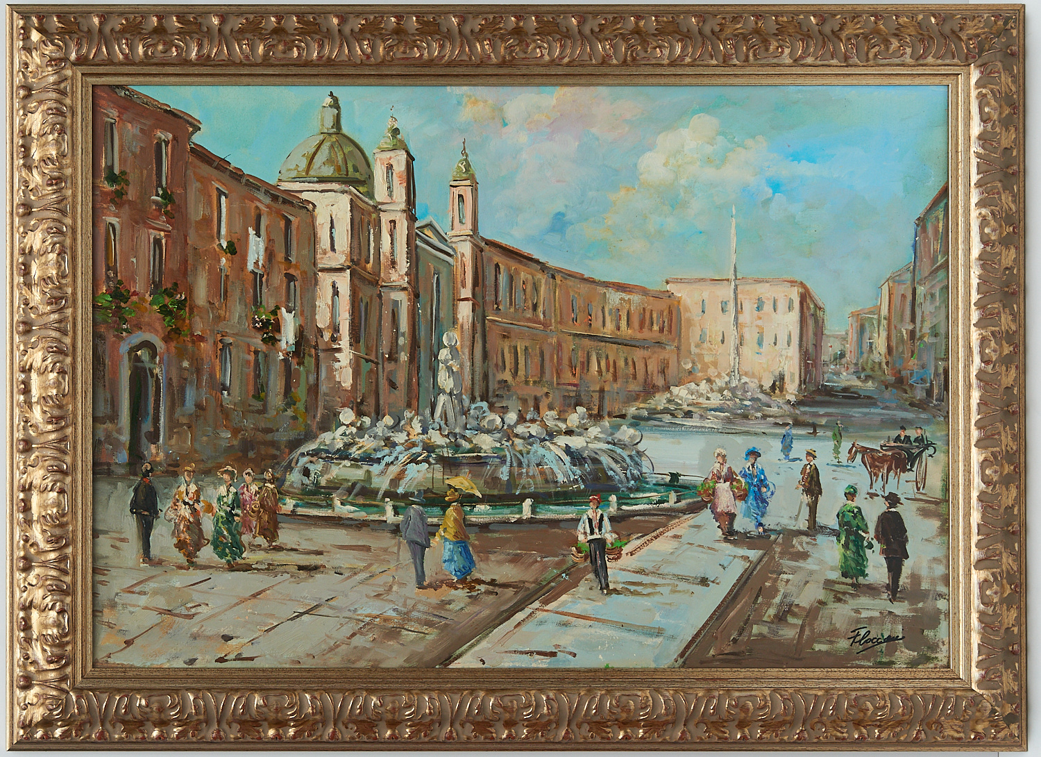 Appraisal: ITALIAN SCHOOL PIAZZA NAVONA PAINTING th c Piazza Navona oil