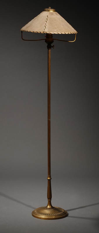 Appraisal: A Tiffany Studios gilt-bronze floor lamp A Tiffany Studios gilt-bronze