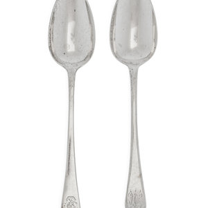 Appraisal: Two George III Silver Serving Spoons Likely Thomas Barker London