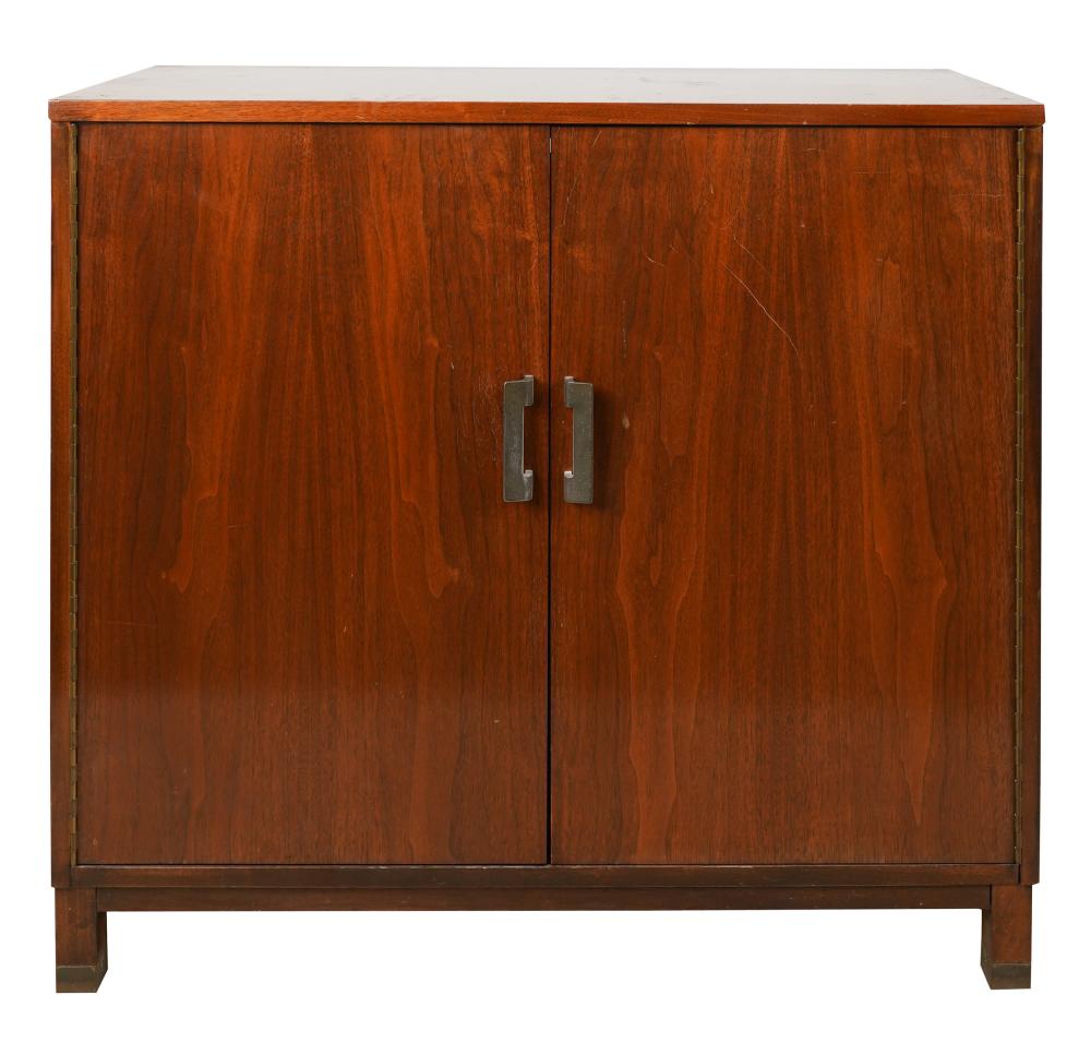 Appraisal: MID-CENTURY MODERN MAHOGANY RECORD CABINETwith metal handles Provenance Important Collection