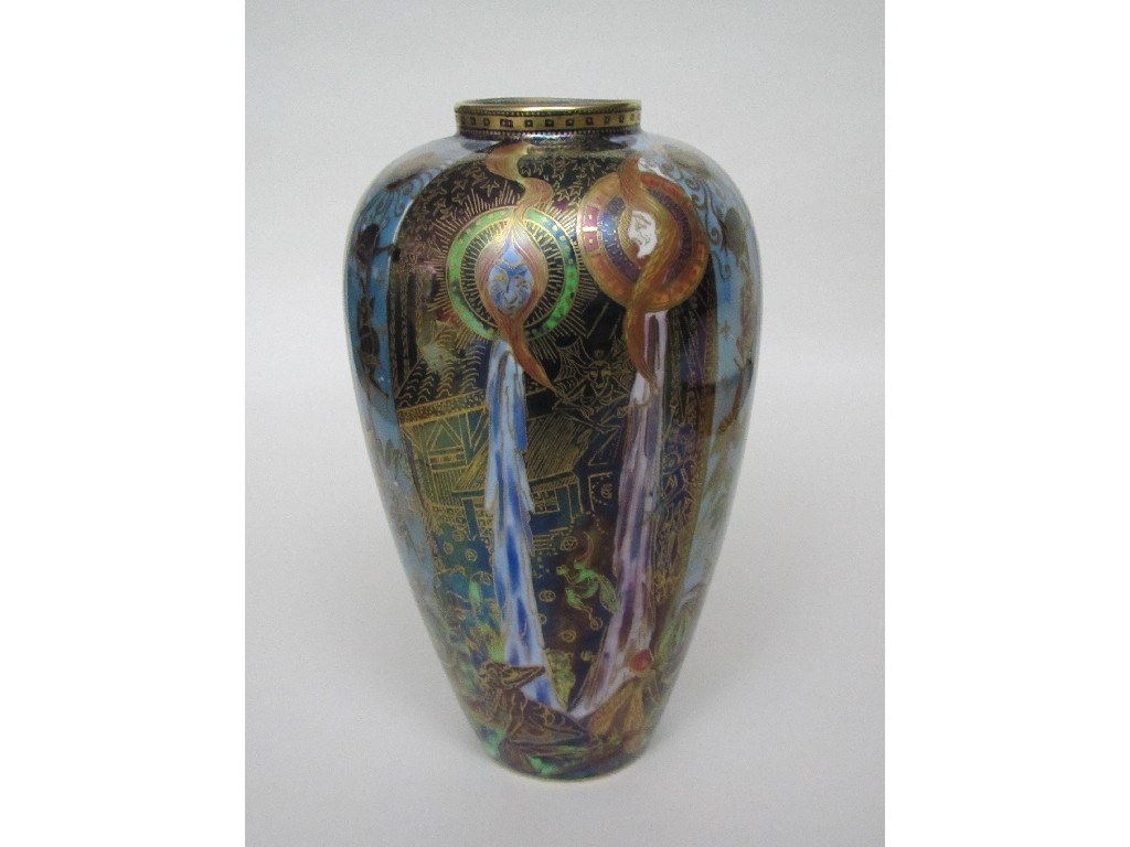 Appraisal: A Wedgwood Fairyland lustre baluster vase designed by Daisy Makeig