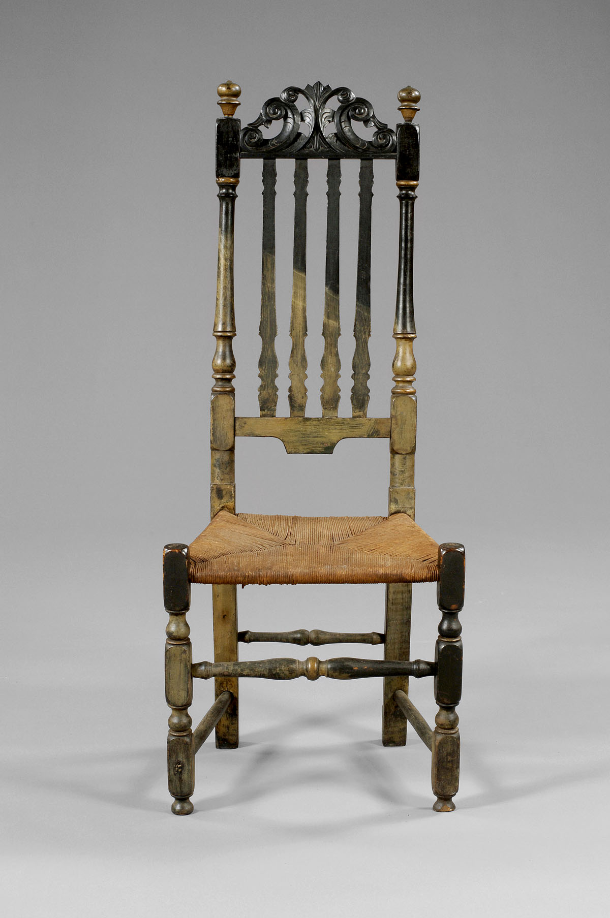 Appraisal: NEW ENGLAND WILLIAM AND MARY BANISTER BACK SIDE CHAIR The