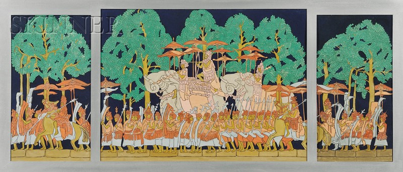 Appraisal: Bertha Boynton Lum American - Elephant Procession at Angkor Wat