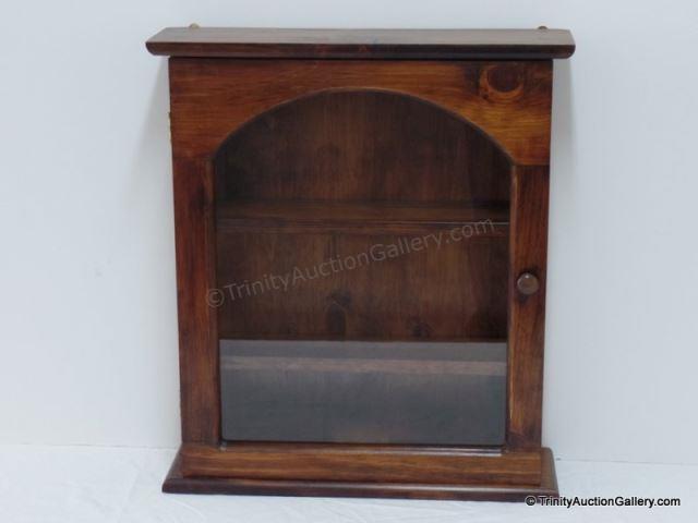 Appraisal: Knotty Pine Wall Mount Curio for Collectibles Made of solid