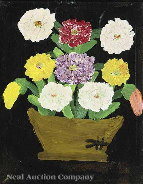 Appraisal: Clementine Hunter American Louisiana - Flowers in a Brown Bowl