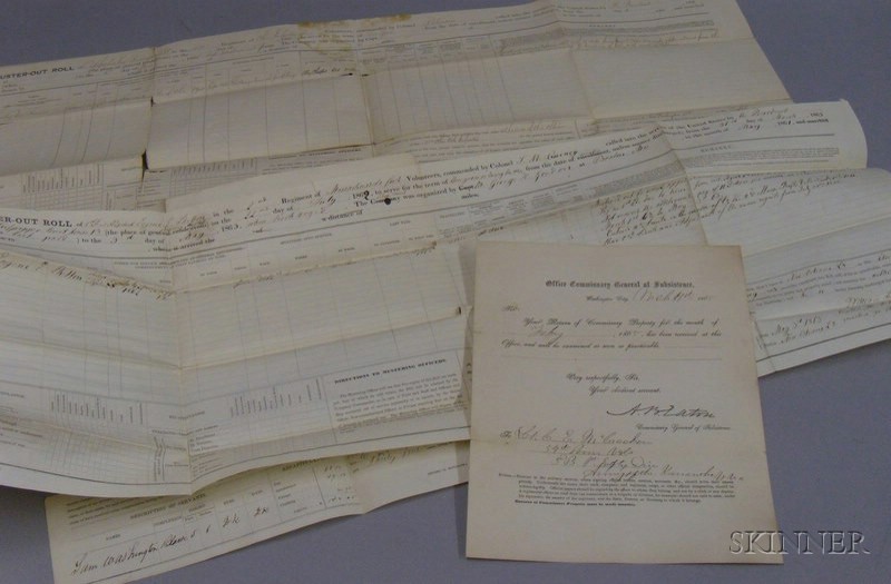 Appraisal: Group of Union Army Civil War Documents a May pay