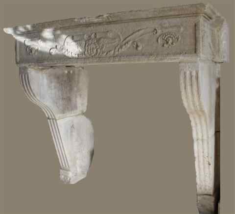 Appraisal: FRENCH RENAISSANCE LIMESTONE CHIMNEY PIECE FIREPLACE MANTEL possibly th C