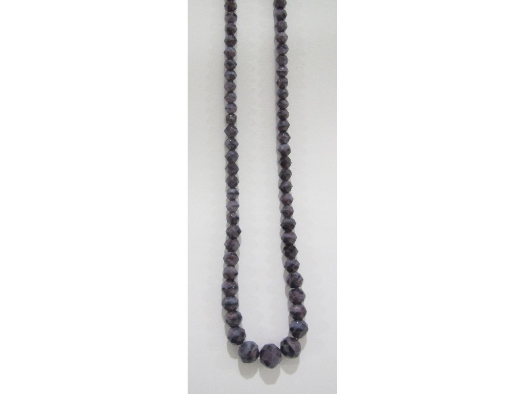 Appraisal: String of faceted amethyst glass beads