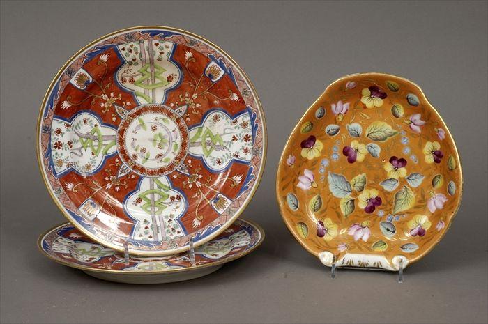 Appraisal: Pair of English Ironstone Plates Together with an English porcelain