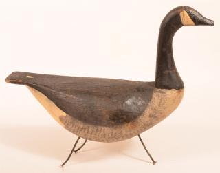 Appraisal: Carved and Painted Canada Goose Decoy Vintage Carved and Painted