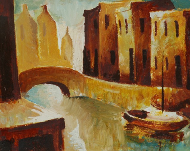 Appraisal: Bill Coleman - Venetian Scene oil on board signed 'Bill