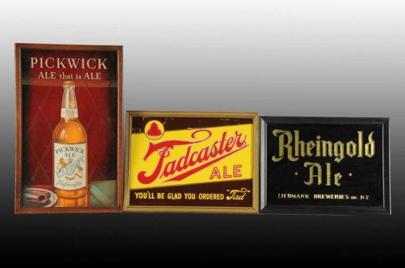 Appraisal: Lot of Glass Ale Signs Description Includes one Rheingold one