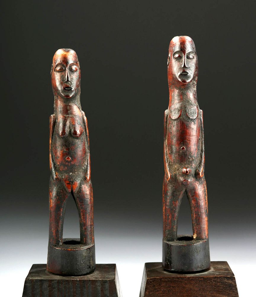 Appraisal: Lot of Two th C African Carved Bone Lobi Figures