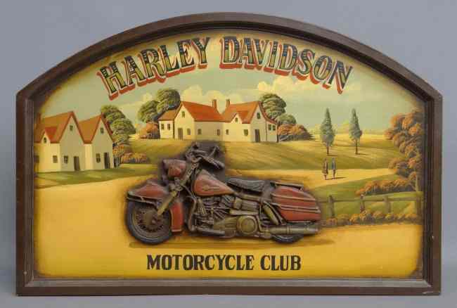 Appraisal: Contemporary painted Harley Davidson sign '' x ''