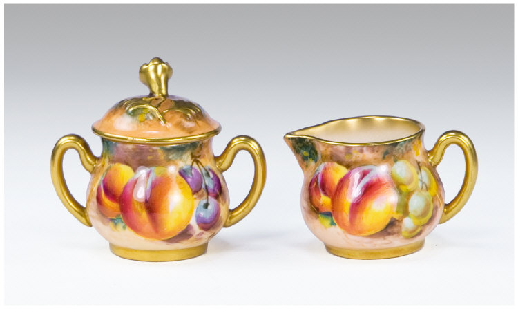 Appraisal: Royal Worcester Miniature Cream Jug and matching handled pot and